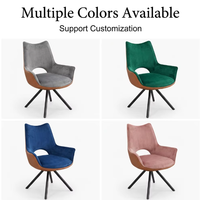 Fauteuil moderne en velours avec structure en acier et design ergonomique pour salon, chambre, hôtel et salle de séjour