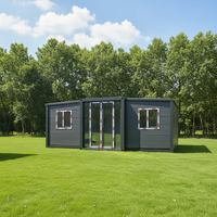 Maison conteneur préfabriquée prête à l'emploi, plate, portable et extensible, 2 à 5 chambres, étanche, résistante aux ouragans, villa respirante pour hôtels