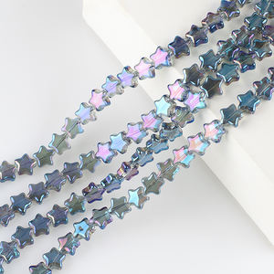 Cuentas de cristal con forma de estrella de 8MM, 50 Uds., Pendientes colgantes de cuentas de cristal de pentagrama multicolor, abalorios, regalos de adorno de Navidad DIY - Product Image 6