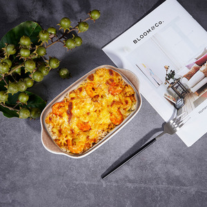 Plato para Hornear de Porcelana Ecológica con Dos Asas para <span class=keywords><strong>Queso</strong></span>, Pollo, Carne y Arroz - Estilo Vintage para Uso en Horno Doméstico - Product Image 4