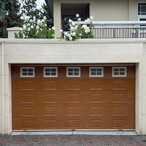 <span class=keywords><strong>Porte</strong></span> <span class=keywords><strong>de</strong></span> <span class=keywords><strong>garage</strong></span> isolée en acier moderne américain 16x7 à rabat coulissant pour villa résidentielle abordable - Product Image 1