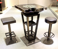 Tabouret/Repose-pieds haut en fer forgé noir, Table de bar carrée/ronde lumineuse KTV, Commerciale pour discothèques et lieux de slow-dance