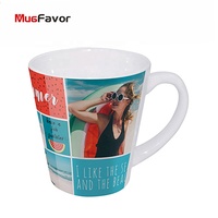 Mug호의 승화 12 oz 사진 세라믹 콘 모양 사용자 정의 인쇄 라떼 커피 머그잔 MW12 화이트 세라믹 머그잔 선물 커피 머그잔