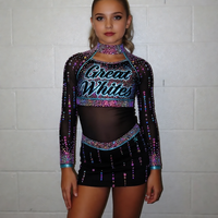 Tenue de cheerleading douce et agréable pour la peau, vêtements de performance personnalisés pour équipes de cheerleading pour adultes