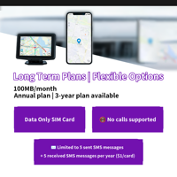 Tarjeta SIM IoT de 100 MB/mes para Rastreador GPS, Rastreo de Flotas de Vehículos, Cobertura Global M2M