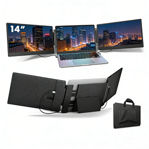 Estensore per Display Laptop <span class=keywords><strong>14</strong></span> <span class=keywords><strong>Pollici</strong></span> 1080P IPS a Tre Schermi, Supporto Pieghevole USB con Altoparlante Integrato, Secondo Monitor ad Ampio Angolo di Visione per <span class=keywords><strong>MacBook</strong></span> - Product Image 1