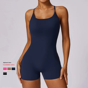 Body de una pieza ligero con tirantes cruzados para mujer, ideal para verano, gimnasio, yoga, correr y uso casual. - Product Image 3