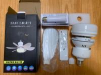 Kit de ventilateur de plafond E27 30W sans perçage, lampe ventilateur à visser avec télécommande, certifié CE