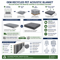 Couverture acoustique moderne en PET recyclé, emballée sous vide, ignifuge B1, pour cloisons d'hôtel et extérieur, vente en gros OEM