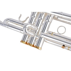 Instrumento <span class=keywords><strong>de</strong></span> <span class=keywords><strong>viento</strong></span> <span class=keywords><strong>de</strong></span> trompeta, cuerpo <span class=keywords><strong>de</strong></span> latón plateado, nuevo diseño - Product Image 3