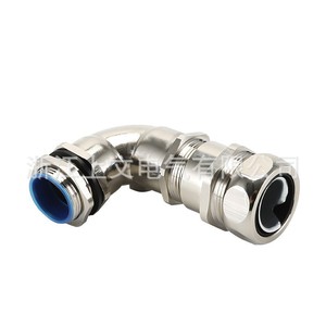 Flexible <b>Cable</b> Elbow 90 Degree Nickel Plated Copper Threaded Connector Waterproof For Ordinary <b>Cable</b> - Product Image 1