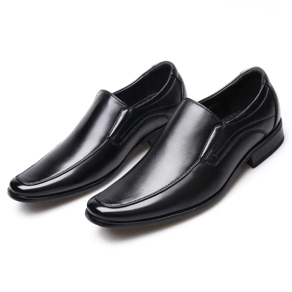 Men's slip-on leather shoes small square head business casual formal wear manufacturers wholesale and retail