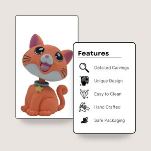 Orange Cat Bobblehead Dashboard Figurine Cute Animal Car Dashboard Decoration Resin <b>Toy</b> for Office <b>Desk</b> Home Decor Gift - Product Image 4