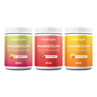 Greenpie OEM Marque Privée Vente en Gros Poudre de Citrate de Magnésium Saveur Framboise Citron Complément Alimentaire Minéral Quotidien