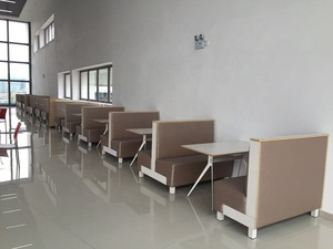 Sofá de Banco Grande para Cafetería o <span class=keywords><strong>Restaurante</strong></span>, con Estructura de Acero Resistente y Ecológica, Estilo Moderno - Product Image 2