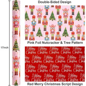 Pink <b>Nutcracker</b> Wrapping Paper 17 In X 33 Ft Christmas Gift Wrap Recyclable Single Side Craft Packaging Paper - Product Image 3