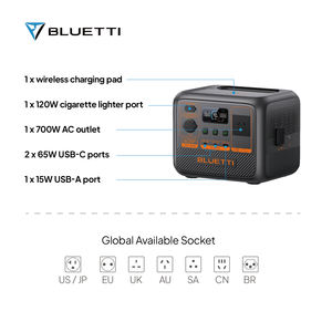 Estación de Energía Portátil de Litio <span class=keywords><strong>BLUETTI</strong></span> Easy Carry de 700W Equipada con Puertos USB <span class=keywords><strong>AC</strong></span>/DC, Carga Inalámbrica y Carga con Panel Solar - Product Image 2