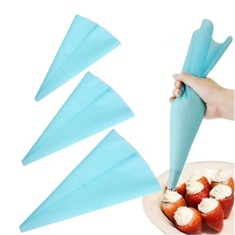 1Pc Reusable Silicone Icing Piping Bag Ice Cream Cake Pastry Bag Nozzle for DIY Cake Muffin Decorating Baking Tool