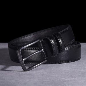 Cinturón de Diseño para Hombre, Estilo Retro Vintage, Hebilla de Pin, Casual, para Jeans, Clásico, de Negocios, Alta Calidad, PU Mate, Patrón Sólido - Product Image 2