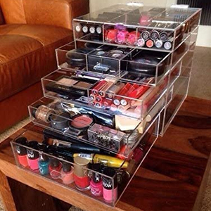 VONVIK Acrylic Large Beauty Cube 5 Tier Drawers Acrylic Cosmetic Organizer Handmade Multi Function Makeup Organizer Storage
