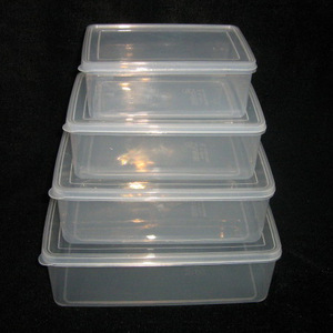 Crisper Plastic Food Storage Container Rectangle Transparent Clip On Lid For <b>Refrigerator</b> Use - Product Image 5