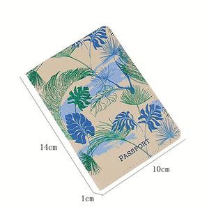 Elegante Funda de Pasaporte y Tarjetero de Cuero PU Impermeable con RFID, con Botón y Estampado a Color, Bolsa de Almacenamiento de Documentos 5 - Product Image 2