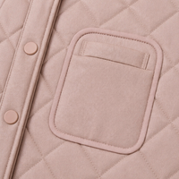 Abrigo de mezcla de lana de oveja rosa suave y pelo de camello con cuello de piel de visón, chaqueta acolchada de longitud media
