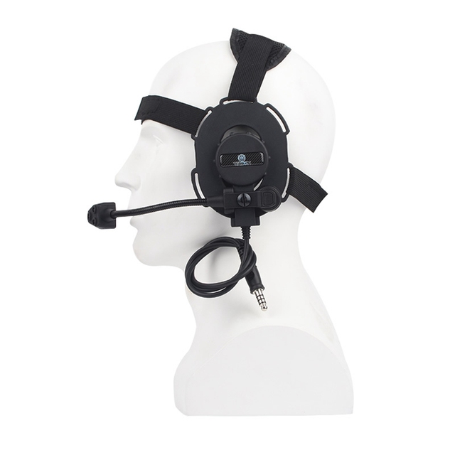 WADSN Tactical Communication Headphones Microphone Headset WZ069-Sports Use IPX-4 Waterproof 570mm Cord 40h Battery Volume