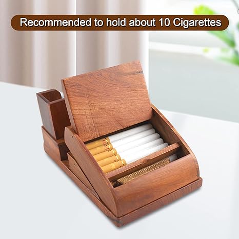 Vintage Wooden Cigarette Box Case - Custom-Made Design for Decoration,  Perfect for Businesses