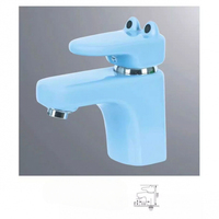 Robinet en céramique coloré pour enfants dessin animé grenouille chiot mignon évier bassin inter-plate-forme robinet d'eau chaude et froide