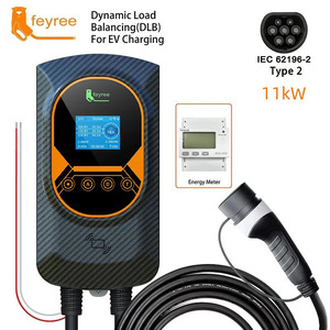 Feyree Type 2 11kW 3 Phase Wallbox EV Charger Dynamic Load Balancing <b>WIFI</b> APP RFID Card with Energy Meter Real-time Monitoring - Product Image 1
