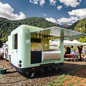 Cocina móvil Comida al aire libre Remolque cuadrado Snack Comida rápida Remolque Camión de comida con cocina completa Camper Van - Product Image 3