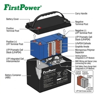 Batería sellada resistente a bajas temperaturas FirstPower LFP1280L 12V 80Ah para suministro de energía fuera de la red