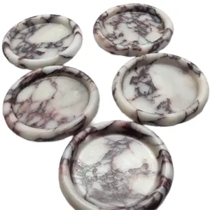 Posavasos de mármol para decoración del hogar, Calacatta, viola