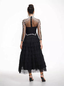 Vestido Longo Maxi de Festa com Diamantes de Pérola e Chiffon, Novo, Qualidade Superior, Modelo A-Line, com Lantejoulas, para Casamento, Noite, Verão, Festa, Cor Doce Natural - Product Image 5