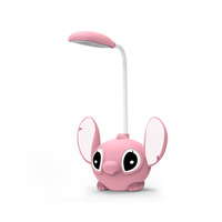 Lampe de table flexible de bonne qualité, bleu et rose, rechargeable par USB, lampe de nuit, taille-crayon