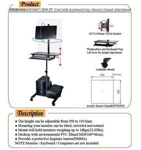 Chariot d'ordinateur mobile LCD chariot d'ordinateur crash - Product Image 4