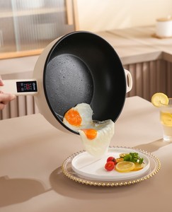 Sartén <span class=keywords><strong>pequeña</strong></span> automática multiusos, hervidor de huevos, <span class=keywords><strong>olla</strong></span> eléctrica antiadherente con mango, sartén eléctrica con vaporizador - Product Image 6