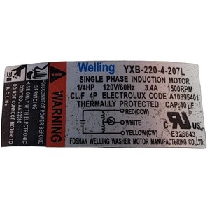 มอเตอร์เครื่องซักผ้า Frigidaire รุ่น 5304515840 A10895401 อะไหล่ทดแทนแบบไฟฟ้าทำจากสแตนเลส - Product Image 2