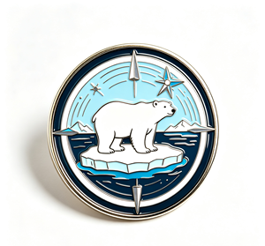 Round Polar Bear Metal <b>Pin</b> <b>Badge</b> Enamel Brooch Custom Souvenir Emblem for Travel Gift - Product Image 1