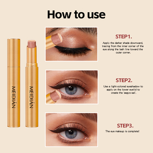 Vente en gros de fards à paupières en stick, 3 couleurs, effet scintillant, imperméables, anti-bavures, haute pigmentation, texture crémeuse - Product Image 6