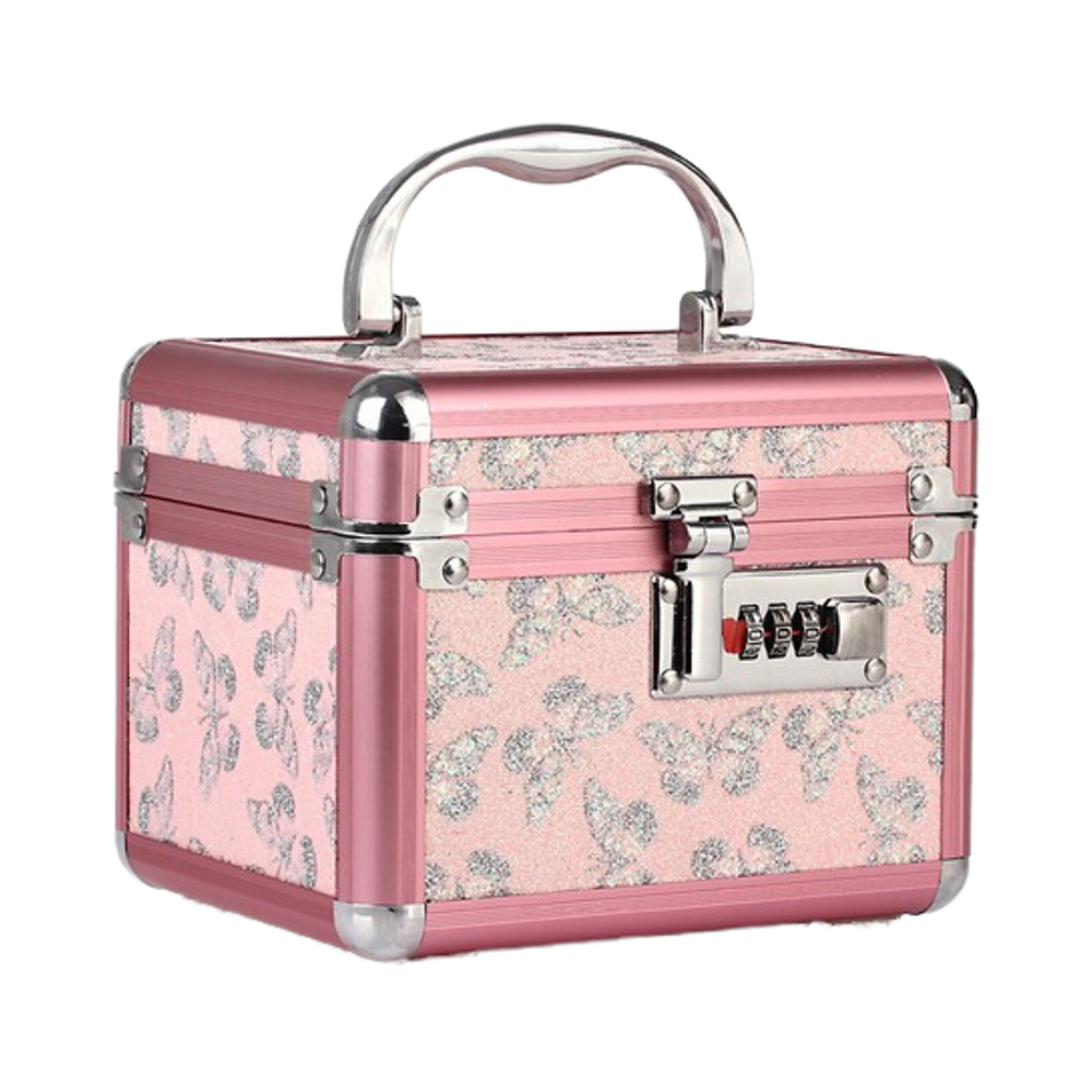 Custom Logo Ladies Makeup Train Case Portable Aluminium Cosmetic