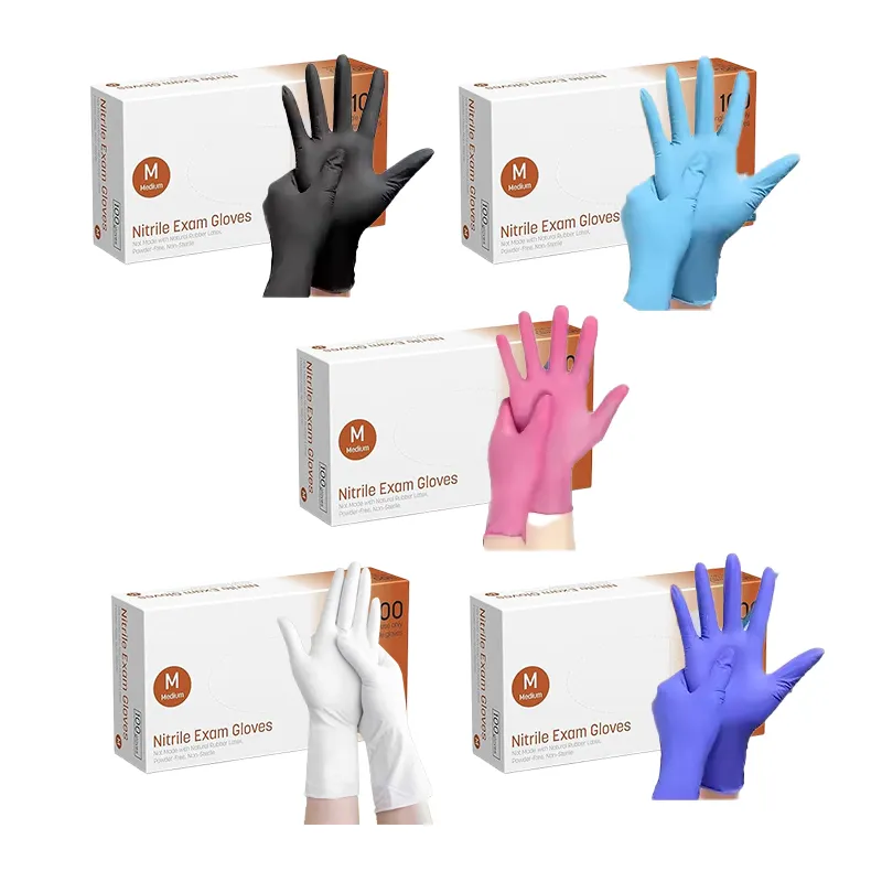 سعر المصنع مسحوق اللاتكس قفاز مجاني guantes deschables de nitrilo xs uso medico اللاتكس قفازات النتريل بالجملة