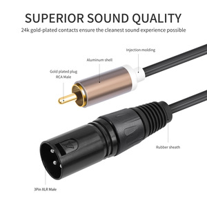Cable de Audio Profesional para Micrófono de 5 pies y 10 pies, RCA Dual a XLR de 3 Pines, 2RCA a 2XLR para Reproductor de CD, Tarjeta de Sonido, Mezclador - Product Image 2