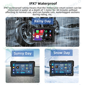 จอสัมผัสแบบไร้สายสำหรับรถจักรยานยนต์ GPS พร้อม CarPlay 2GB + 32GB แอนดรอยด์13กันน้ำ IPX7รถจักรยานยนต์ - Product Image 5