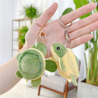 Porte-clés en peluche tortue de 9 cm, jouets en gros, mignons animaux en peluche tortue de mer, porte-clés en peluche