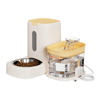 Station d'eau pour animaux de compagnie avec séparation sec/humide 2 en 1, grande capacité, fontaine à eau circulante pour animaux de compagnie