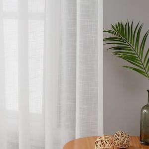 Bon marché Rouleau de tissu transparent en faux lin pour rideaux en voile de salon Fenêtre de maison de luxe - Product Image 2