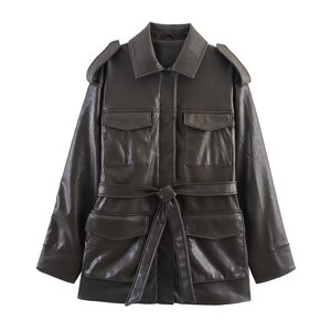 Taop & Za 2025 mùa thu mới trang trí vành đai nắp túi trang trí ve áo dài tay áo khoác 4341766 - Product Image 1