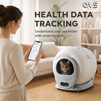 Litière pour chat intelligente OVS, électrique, autonettoyante, avec contrôle par application, capteur anti-pincement, grande capacité de 65 L, fonctionnement silencieux